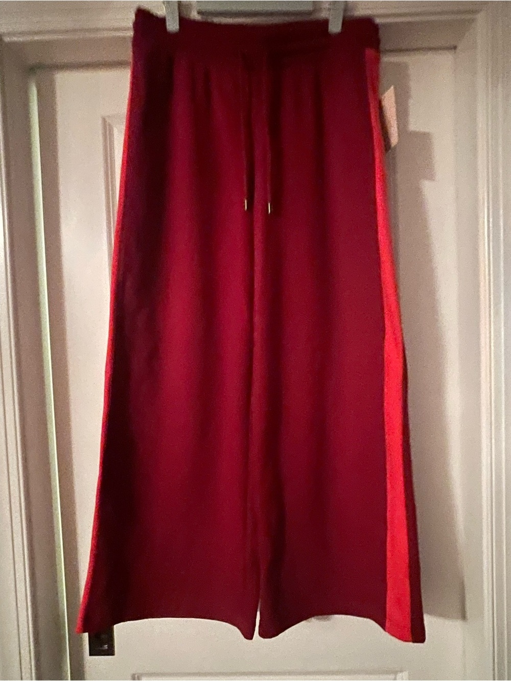Universal Thread Burgundy Track Pants with Red Side Stripe